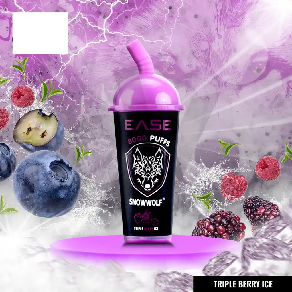 Snow Wolf Ease 8000 Puffs Triple Berry Ice 5% Nic.