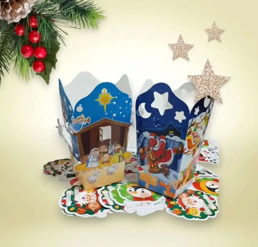 Kit X10 Faroles Navideños + 10 Velitas