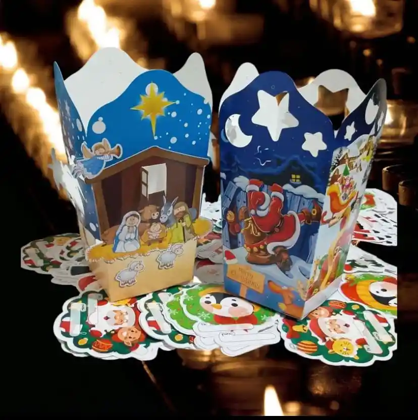 Kit X10 Faroles Navideños + 10 Velitas