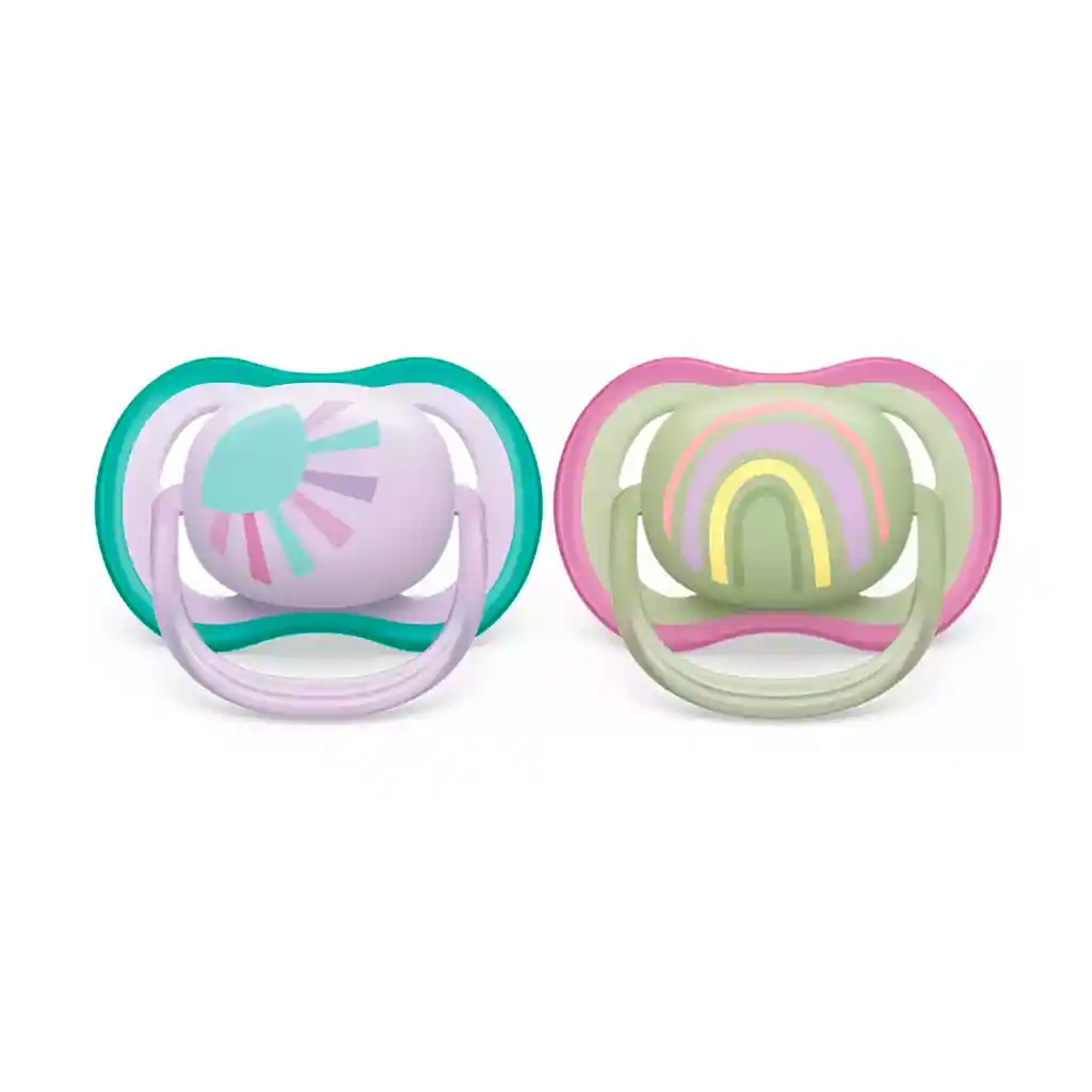 Chupas 0-6 Ultra Air X2, Ligeros Y Transpirables Para Niñas De 0 A 6 Meses Sol Lila / Arcoíris - Philips Avent