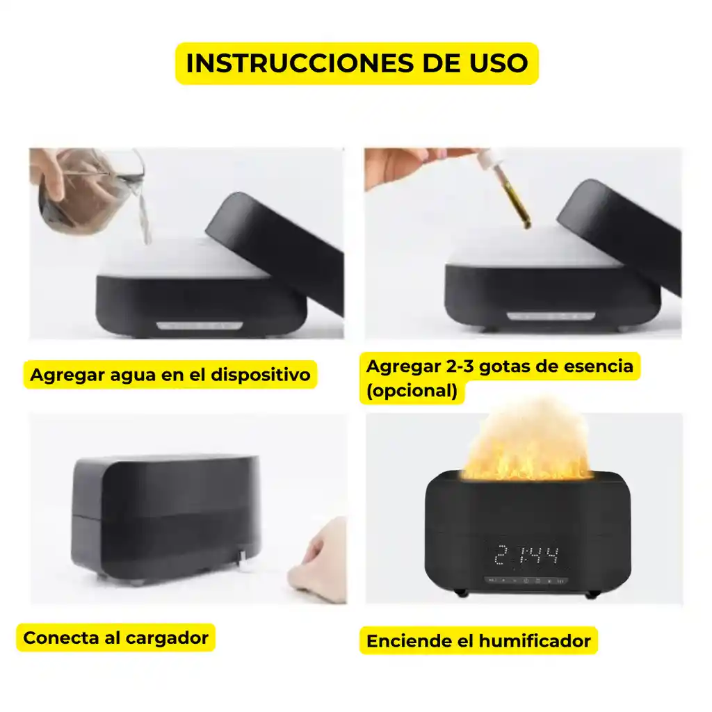Reloj Humidificador 3 En 1