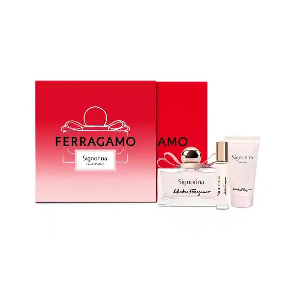 Set Signorina Salvatore Ferragamo For Women Edp 100ml Edp + 50ml Body Lotion + Travel Size Signoria10ml