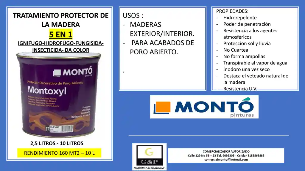 Montoxil 5 Litros 5 En 1 Protector Maderas Al Exterior