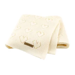 Manta Tejida Para Bebé En Algodón De Alta Calidad Beige