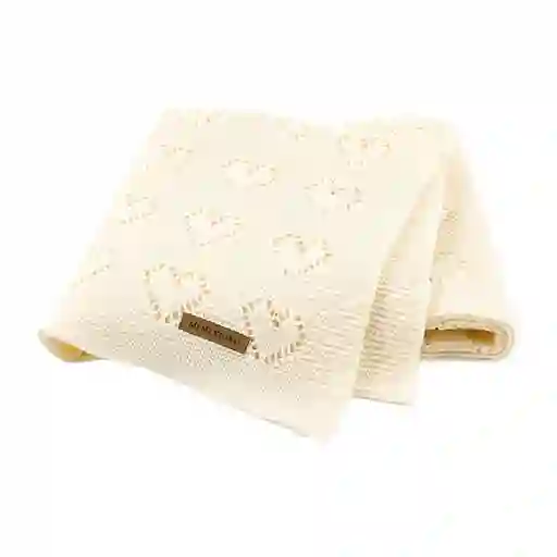 Manta Tejida Para Bebé En Algodón De Alta Calidad Beige
