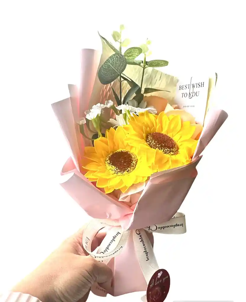 Ramo, Bouquet Girasoles Artificial Papel Coreano