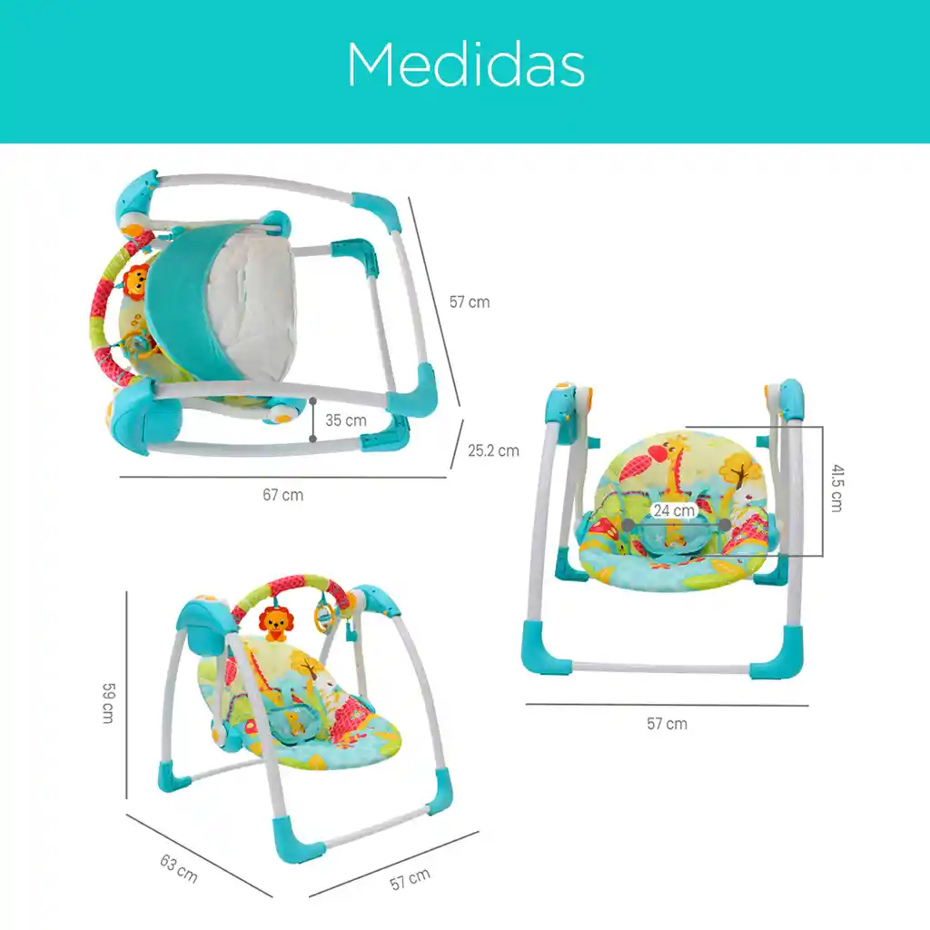 Silla Mecedora Eléctrica, Columpio Eléctrico Para Bebé, Velocidades Y Sonidos Rosado - Priori