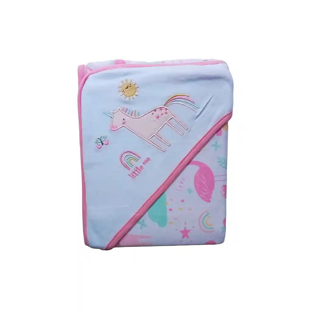 Cobija Suave Con Capucha Para Bebé, Con Diseño De Animales Unicornio / Rosa - Bebe Comfort