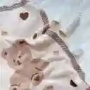 Cobija De Osito Para Bebé, Manta De Punto De Algodón, Ligera, Suave, Transpirable, Multifuncional Oso Con Patrón De Corazones