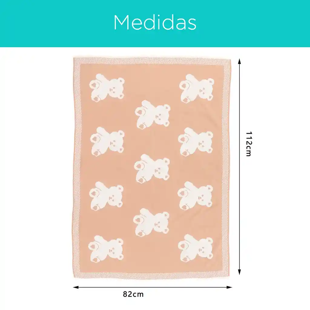 Cobija De Osito Para Bebé, Manta De Punto De Algodón, Ligera, Suave, Transpirable, Multifuncional Patrón De Ositos