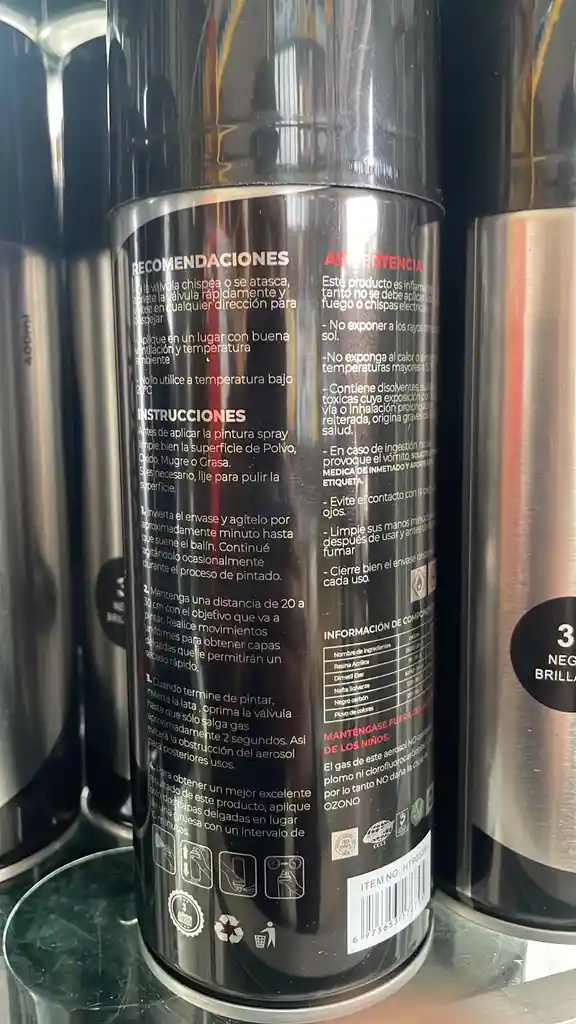 Aerosol Negro Brillante 400 Ml