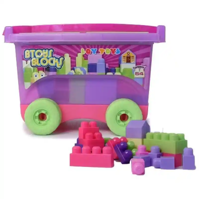 Vagón Bloques Niña Btoys Blocks Colores Surtidos / 54 Piezas