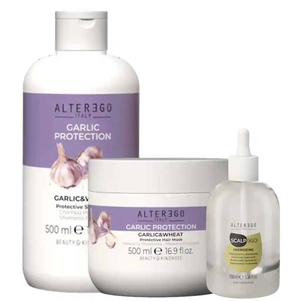 Kit Reestructurante Shampoo Mascarilla Y Tonico - Alterego Ajo Y Trigo