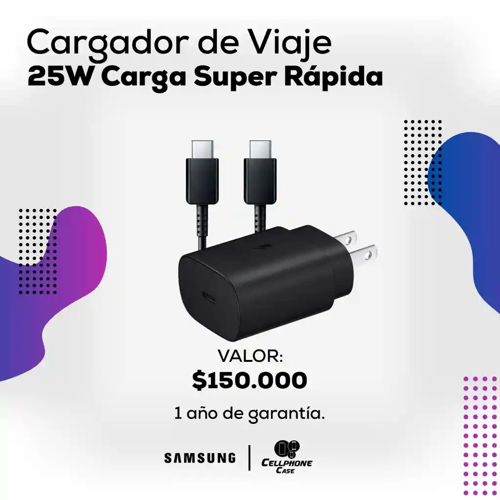 Cargador De Viaje 25w Carga Super Rápida