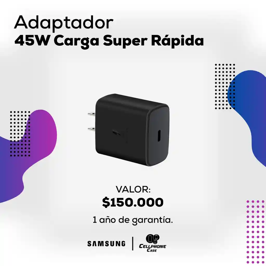 Adaptador 45w Carga Super Rápida