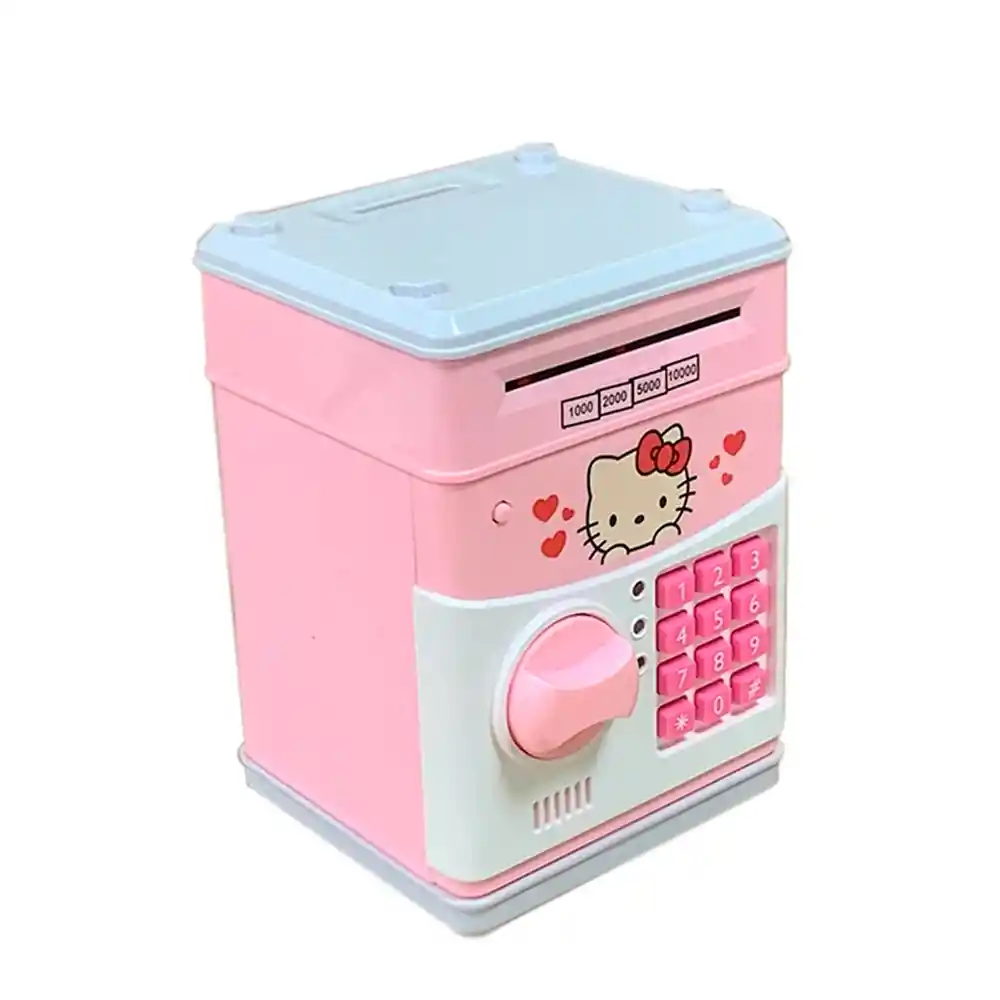 Alcancía Electrónica Caja Fuerte De Kello Kitty Y Doraemon