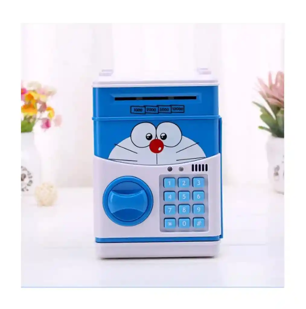 Alcancía Electrónica Caja Fuerte De Kello Kitty Y Doraemon