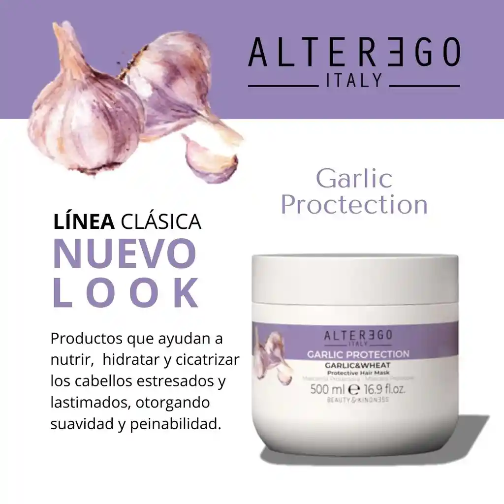 Mascarilla Garlic Proctection Reestructurante 500ml - Ajo Y Trigo Alterego