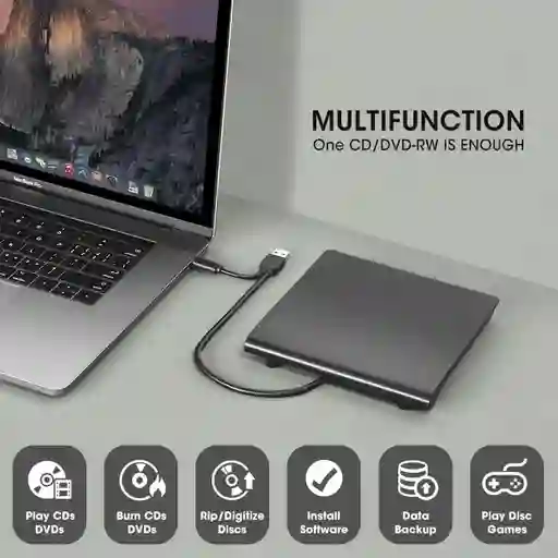 Dvd Rw Quemador Portátil Unidad Óptica Compatible Con Computadora Portátil Escritorio Imac