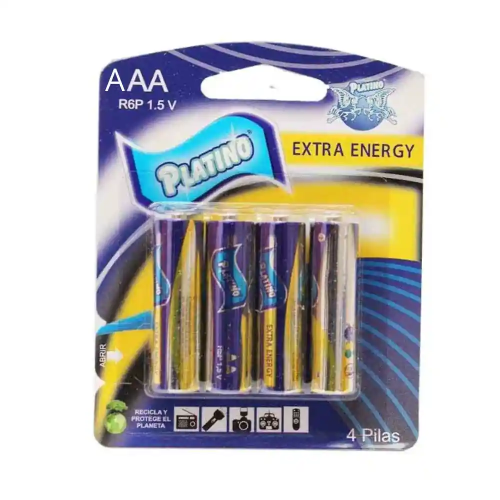 Pila Aaa Platino Carbono X 4 Unidades 1.5 V