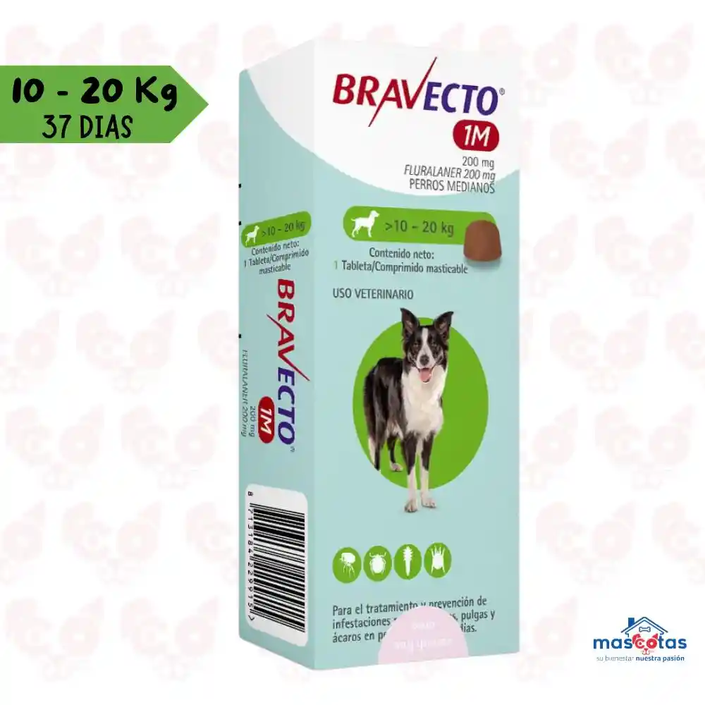 Bravecto Para Perro 1m 10-20 Kg