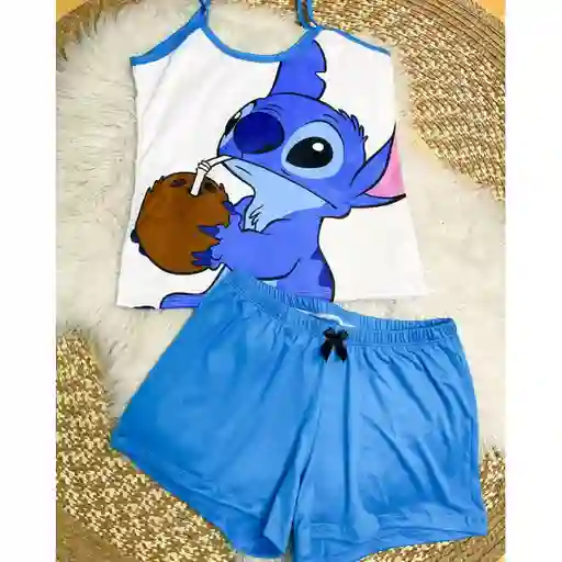 Pijama Short Blusa Tiras Stitch Coconut Talla Única Ref-02