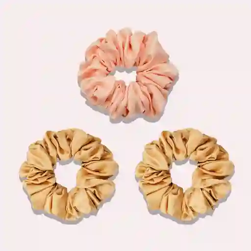 Set X 3 Scrunchies Bambas Moñas Satín Medianas Cabello