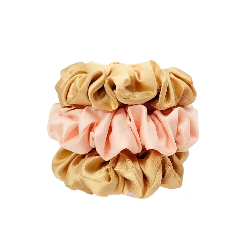 Set X 3 Scrunchies Bambas Moñas Satín Medianas Cabello