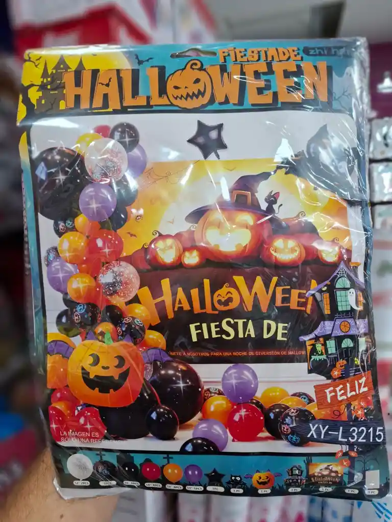 Kit Globos Halloween Arco Organico Con Fondo 64 Piezas