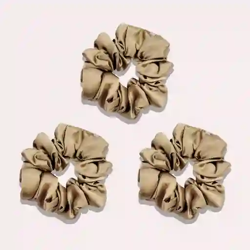 Set X 3 Scrunchies Bambas Moñas Satín Medianas Cabello