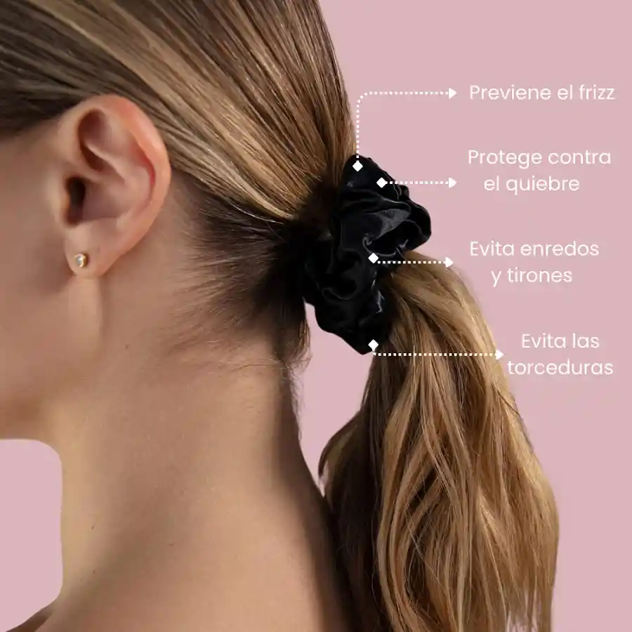 Set X 3 Scrunchies Bambas Moñas Satín Medianas Cabello