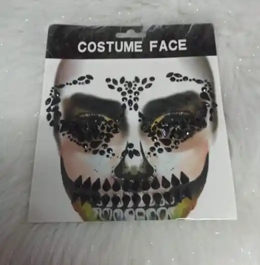 Gemas Adhesivas Pegatinas Color Negro Para Ojos Y Rostro Maquillaje Halloween Disfraz