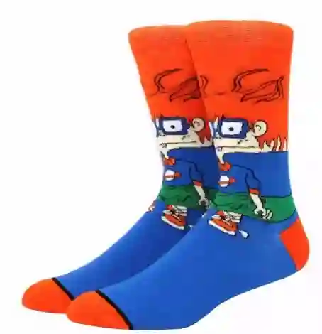 Regalo Calcetines Divertidos Animados Blue Rugrats Carlitos - Medias Adulto