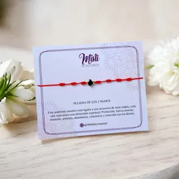 Pulsera Protección 7 Nudos Con Onix