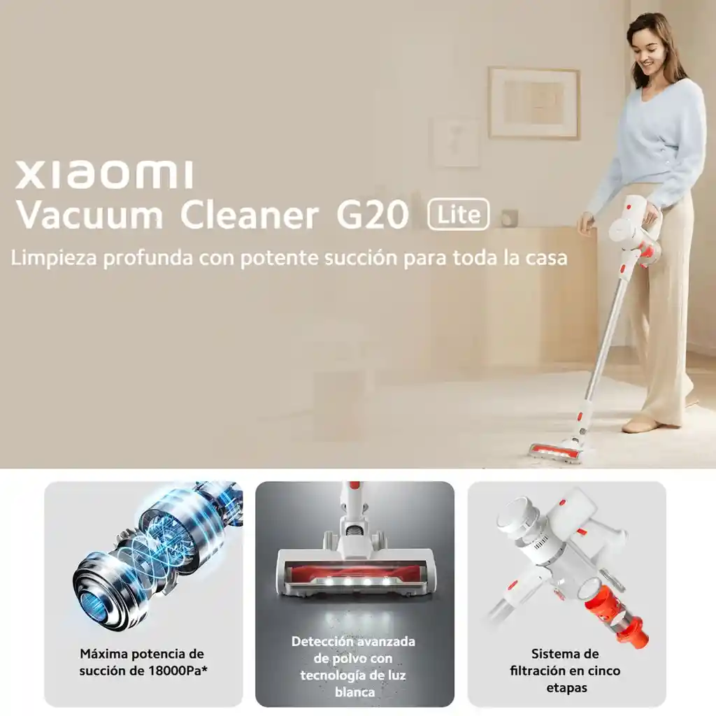 Xiaomi Vacuum Cleaner G20 Lite Aspiradora Inalámbrica Kit