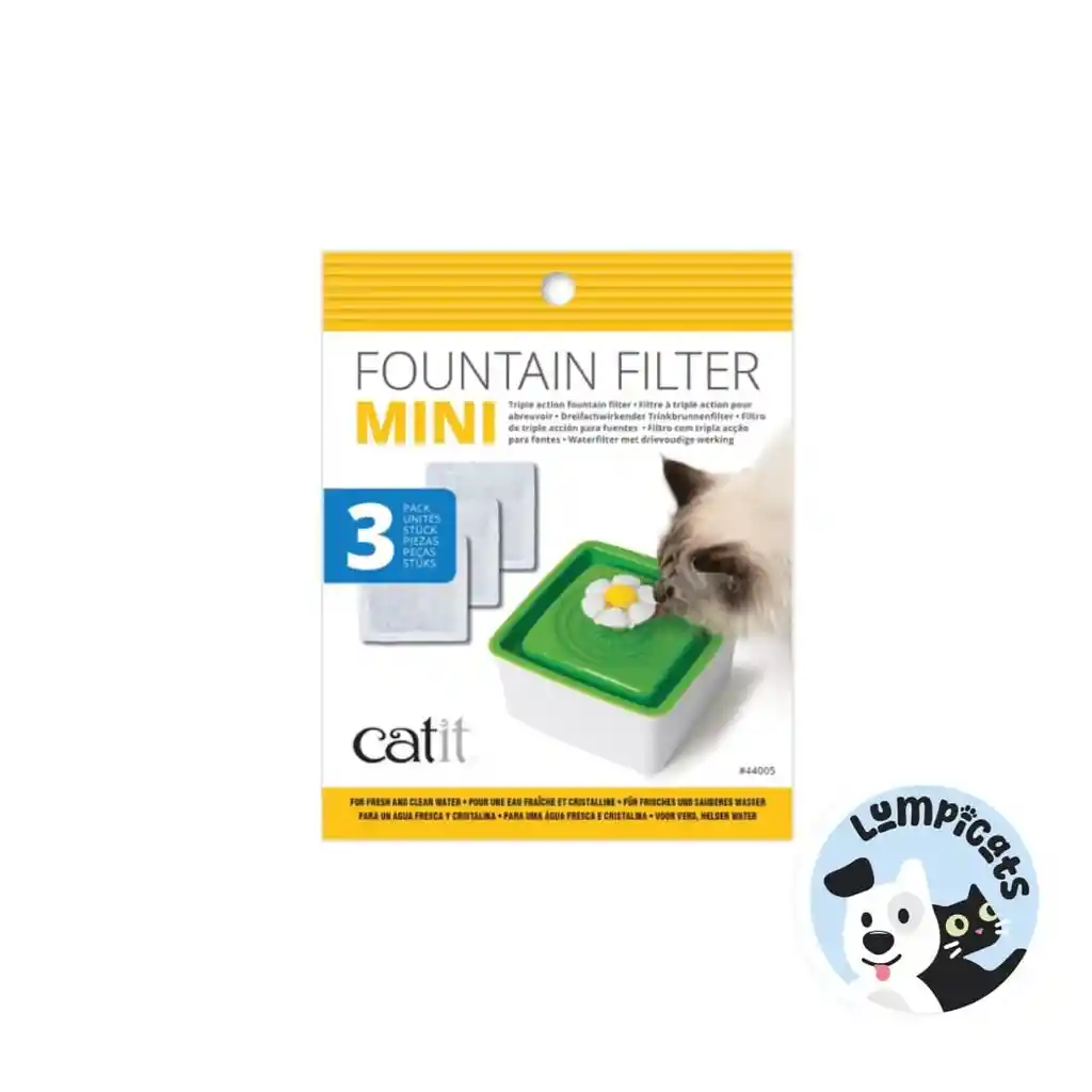 Catit Repuesto Filtro Para Fuente De Agua Mini Flores 1.5l - 3 Unds