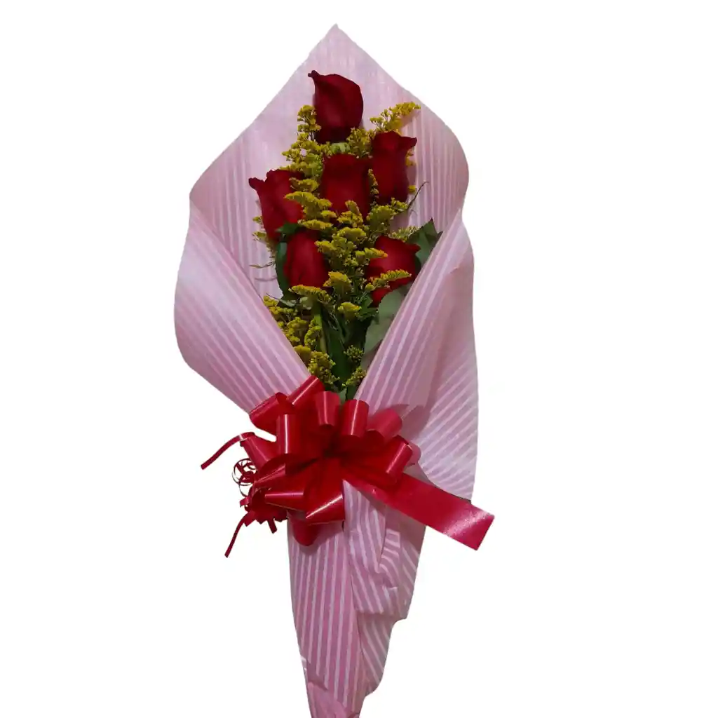 Bouquet Cascada 6 Rosas Rojas