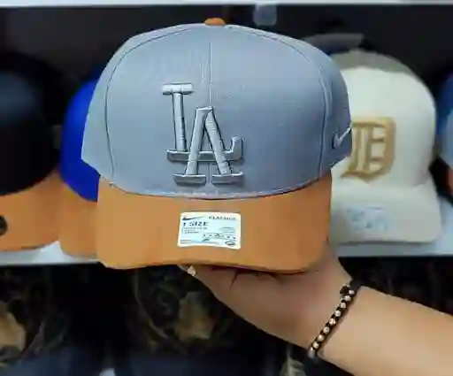 Gorra Los Angeles Dodgers Gris Con Visera Café