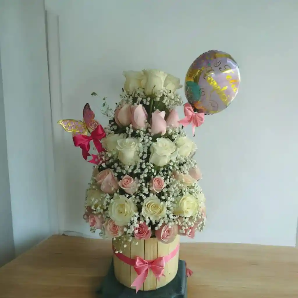 Sembrado Espiral En Dos Colores Con Globo