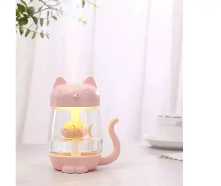 Humidificador Vaporizador Tierno De Gatito Con Pez3