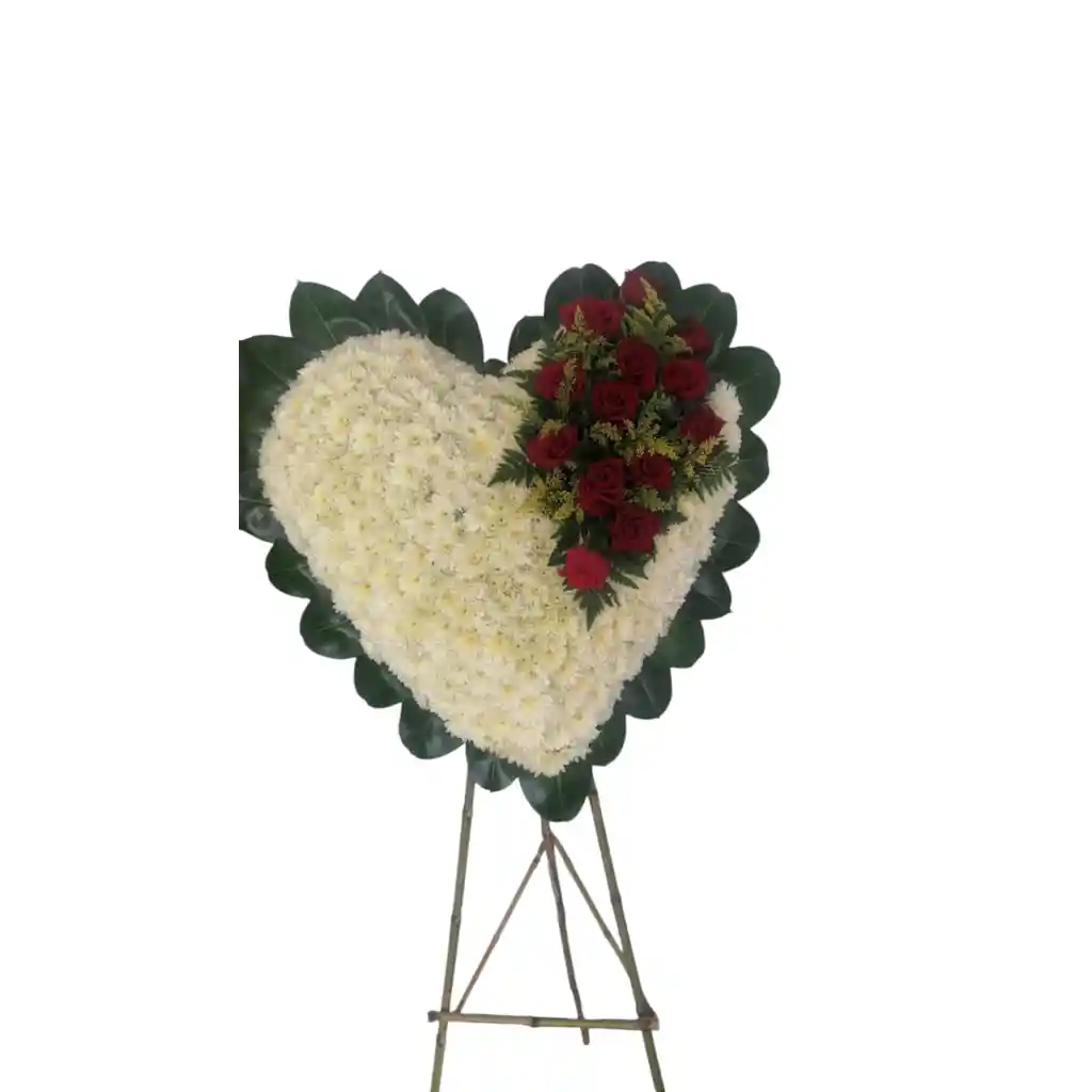 Corazón Fuenbre Tapizado Y Corcel De Rosas Rojas