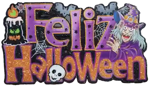 Letrero De Feliz Halloween Luminoso - 30x15cm