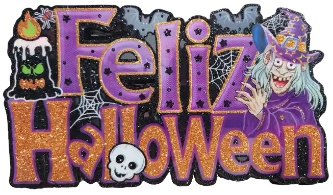 Letrero De Feliz Halloween Luminoso - 30x15cm