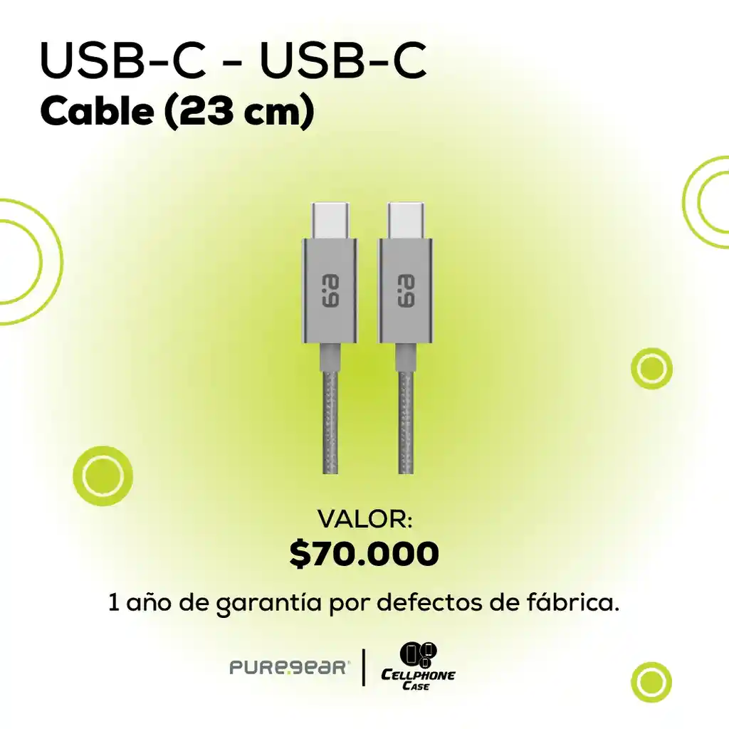 Cable Usb-c A Usb-c 23cm