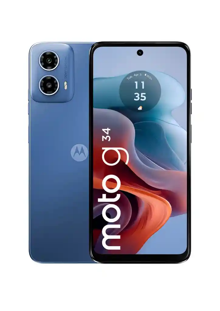 Motorola G34 5g, Pantalla 6.5" Hd, Snapdragon 695, Almacena 256gb, Ram 8gb, Android 14, Camara Trasera 2, Dual Sim, Azul Artico, 5g