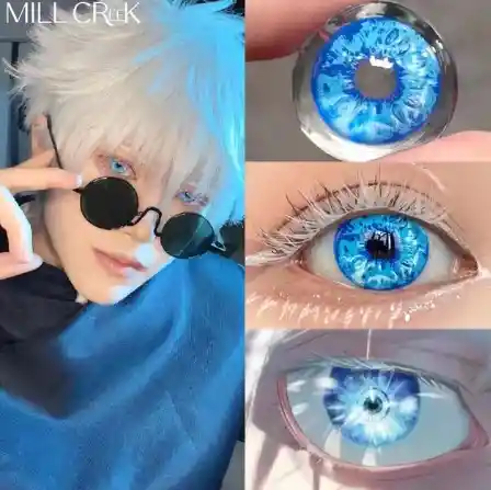 Lentes Color Azul Hielo De Contacto Halloween