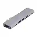 Hub Usb Tipo C Adaptador Fijo 7 En 1 - Byl2101