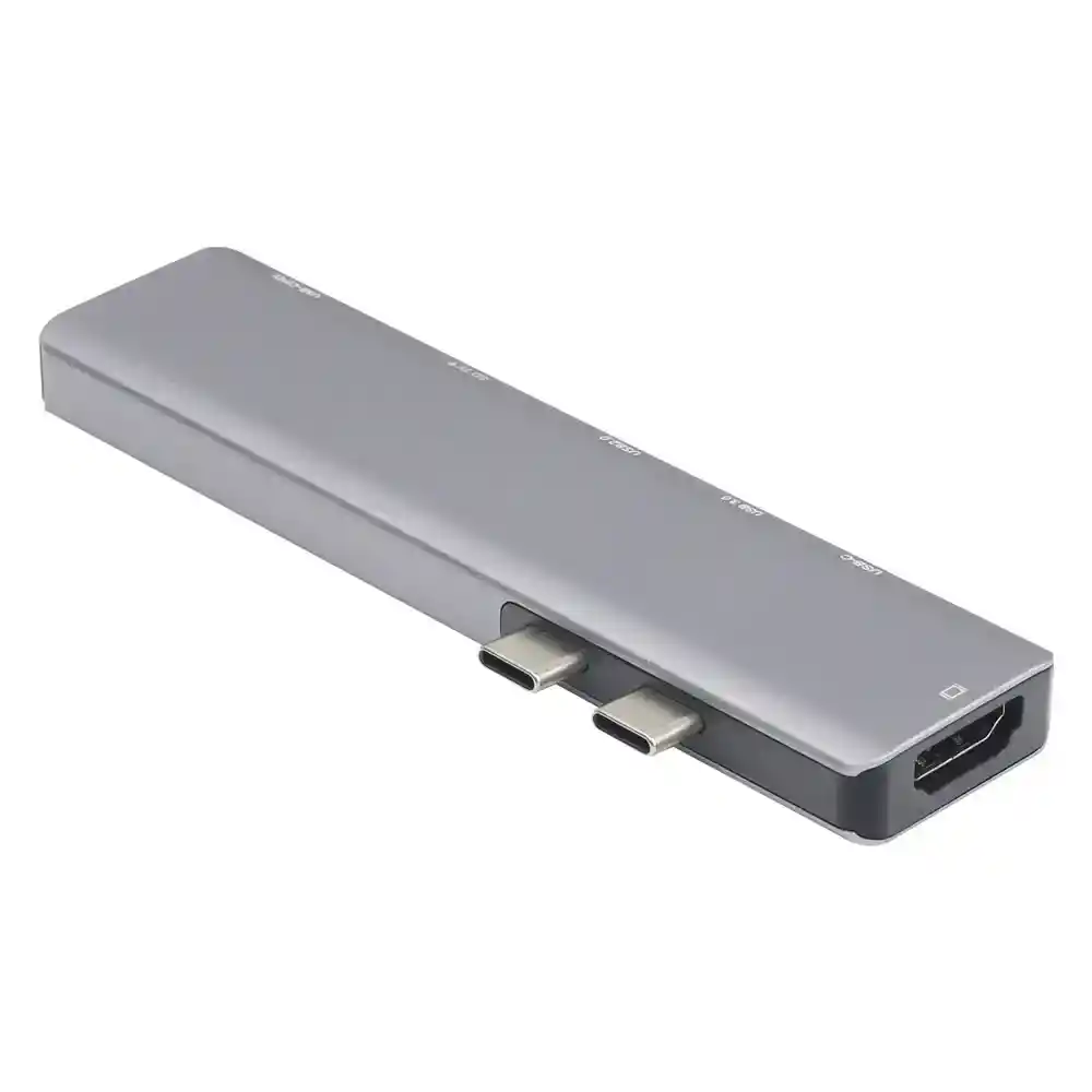 Hub Usb Tipo C Adaptador Fijo 7 En 1 - Byl2101