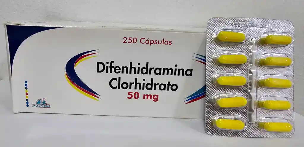 Difenhidramina 50mg Anglopharma X 10 Tabletas