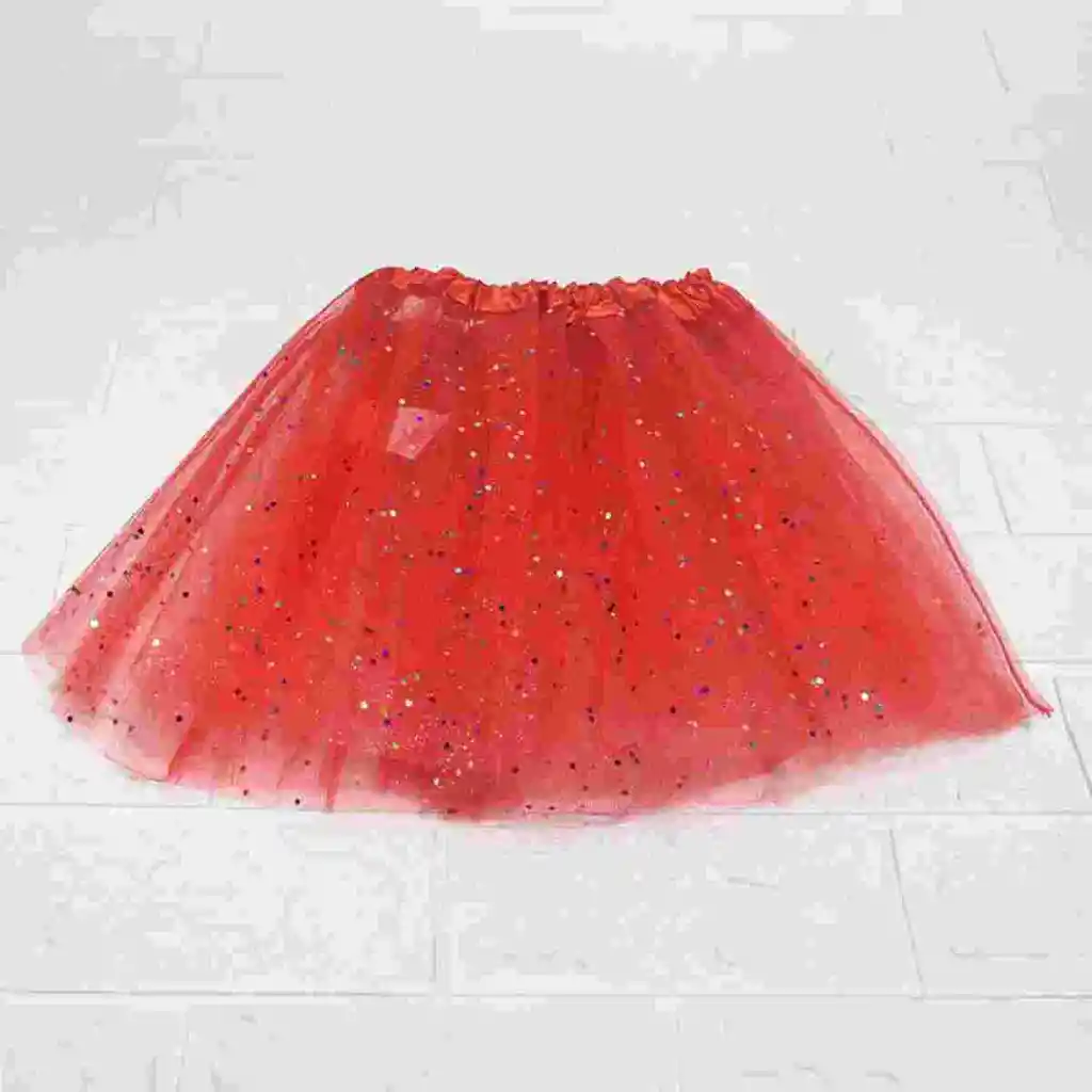 Falda Tutu Rojo Escarchado Halloween